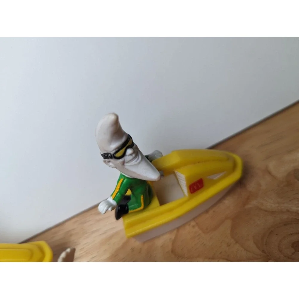 Lot 3 1988 Mac Tonight Toys 2 yellow jetski & one red motorbike Kids Meal 3 inch